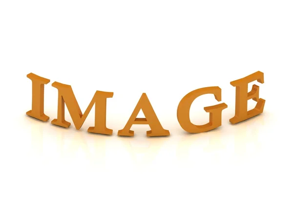 Bildschild mit orangefarbenen Buchstaben — Stockfoto