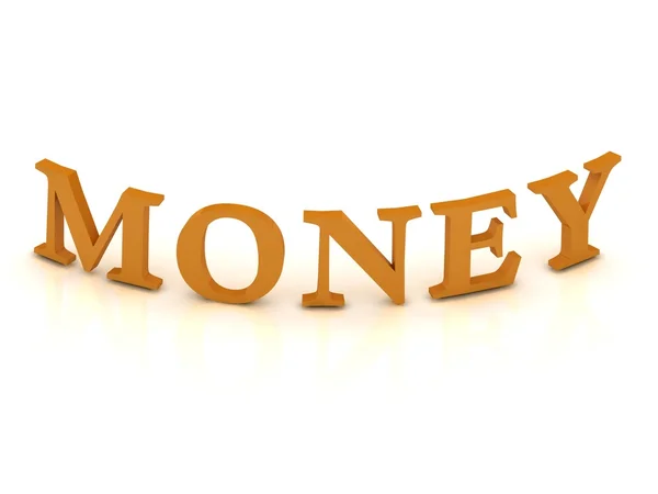 Znak pieniądze z pomarańczowymi literami — Zdjęcie stockowe
