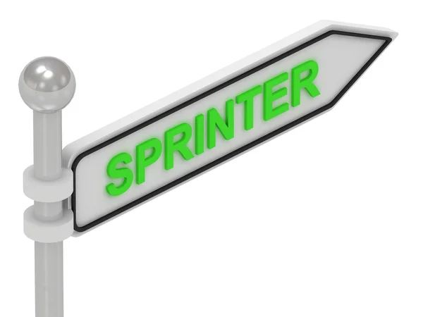 Sprinter pijl teken met letters — Stockfoto