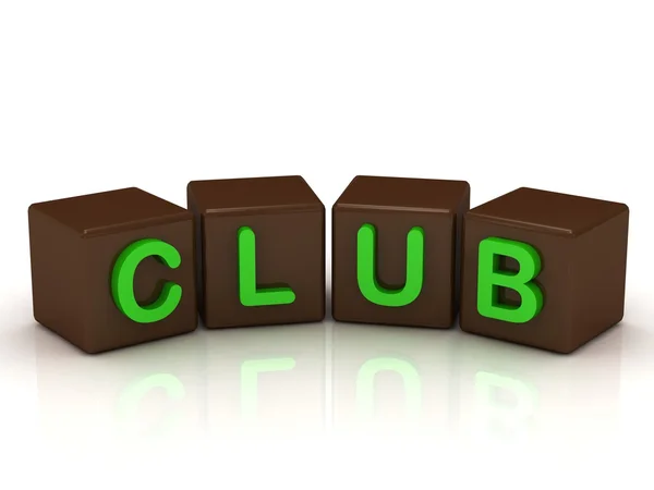 Klub napis jasne zielone litery — Zdjęcie stockowe