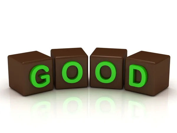 GOOD inscription bright green letters — Stock Photo, Image