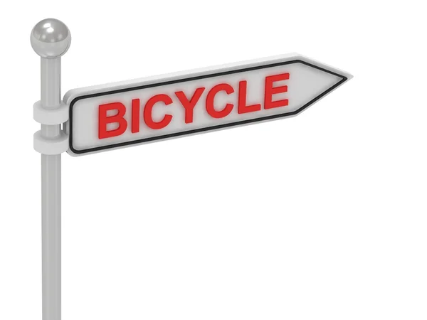 Fahrradpfeil-Schild mit Buchstaben — Stockfoto