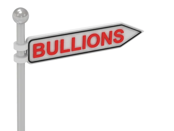 Bullions pil tecken med bokstäver — Stockfoto
