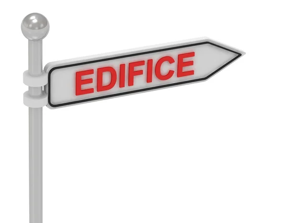 Signo de flecha EDIFICE con letras — Foto de Stock