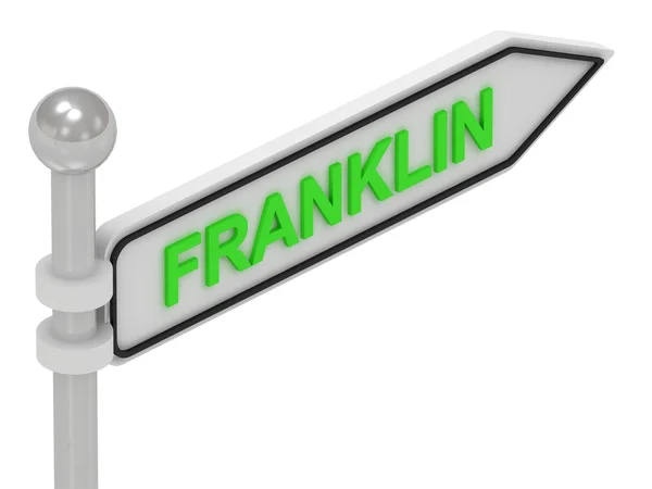 Franklin strzałki znak z liter — Zdjęcie stockowe