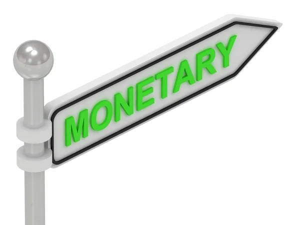 Monetaire pijl teken met letters — Stockfoto