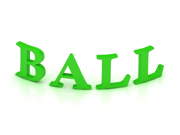 Znak piłkę z zielone litery — Zdjęcie stockowe