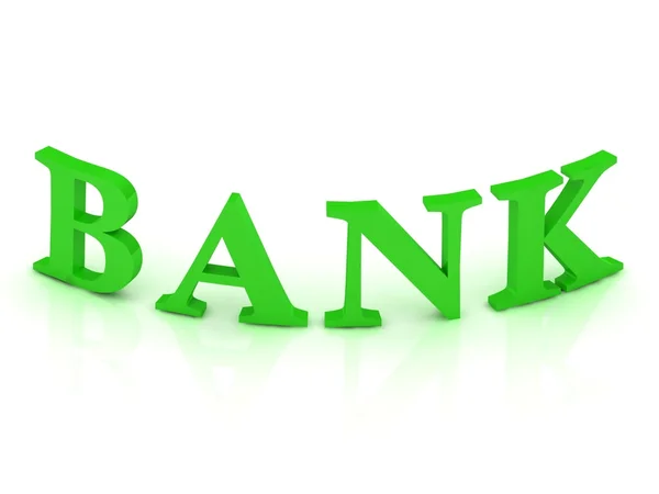 BANK sign with green letters — Stock Photo, Image