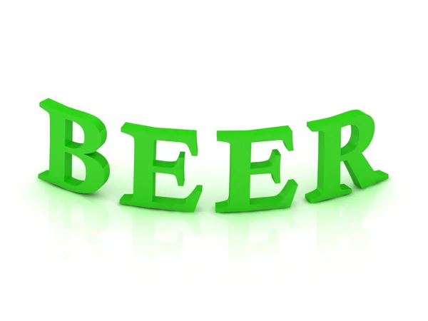 Bier bord met groene letters — Stockfoto