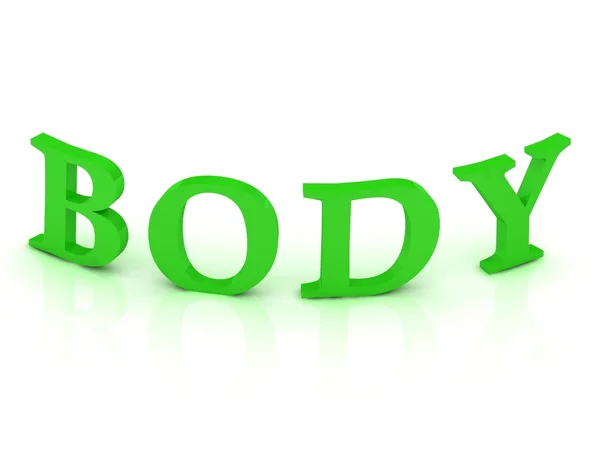 Körperschild mit grünen Buchstaben — Stockfoto