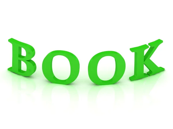本书标志与绿色字母 — 图库照片
