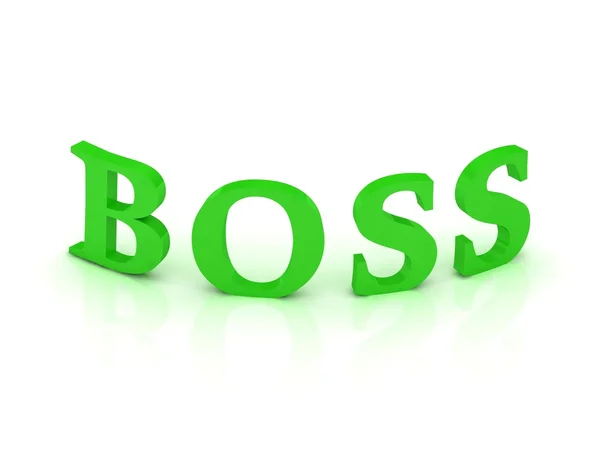 Знак "BOSS" с зелеными буквами — стоковое фото