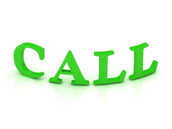 Señal de llamada con letras verdes — Foto de Stock