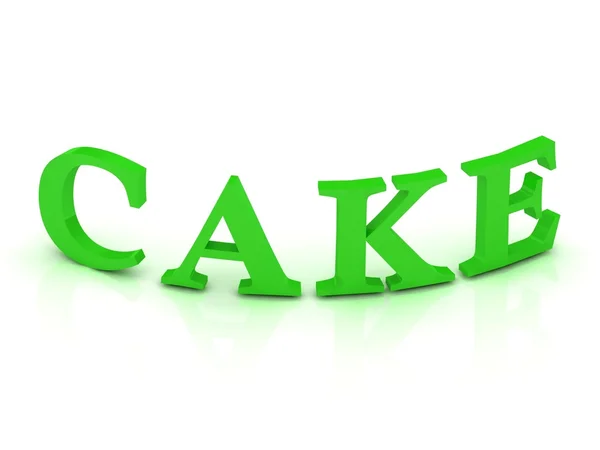 Знак CAKE з зеленими літерами — стокове фото