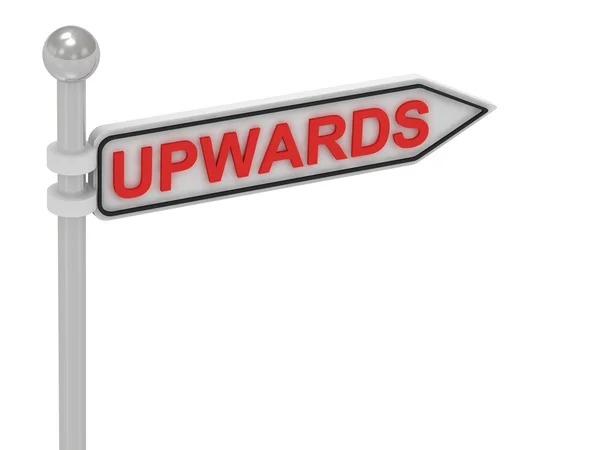 UPWARDS seta sinal com letras — Fotografia de Stock