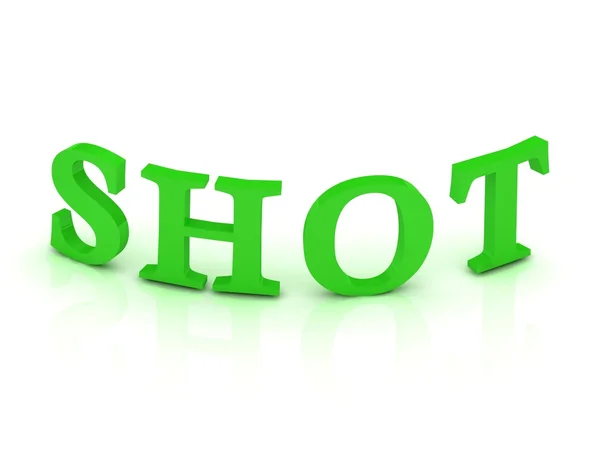 Schussschild mit grünen Buchstaben — Stockfoto