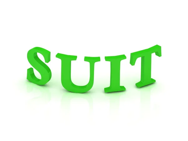 Señal de traje con letras verdes — Foto de Stock