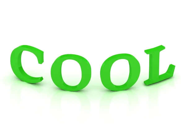 Cool bord met groene letters — Stockfoto