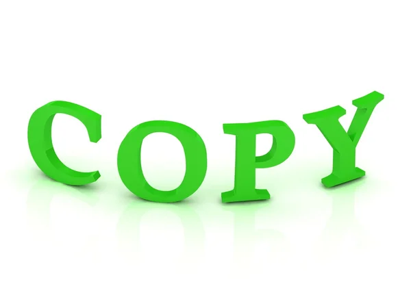 Copy signe avec des lettres vertes — Photo