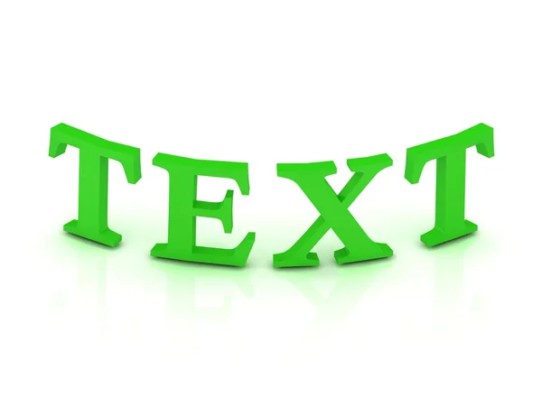 Textschild mit grünen Buchstaben — Stockfoto