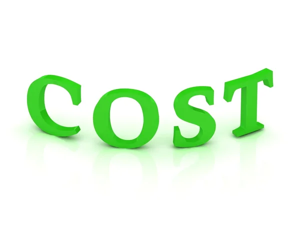 Знак COST с зелеными буквами — стоковое фото