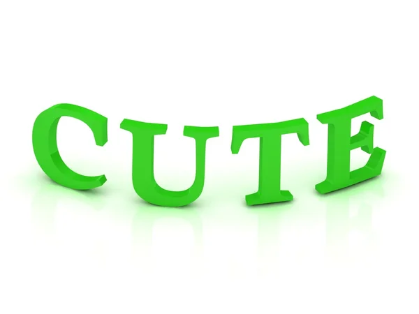 Символ CUTE с зелеными буквами — стоковое фото