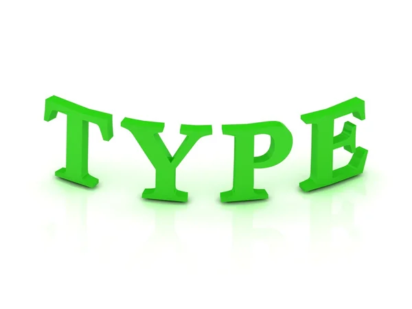 Typenschild mit grünen Buchstaben — Stockfoto