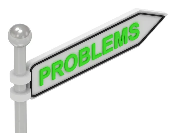 PROBLEMS arrow sign with letters — Stock Photo, Image