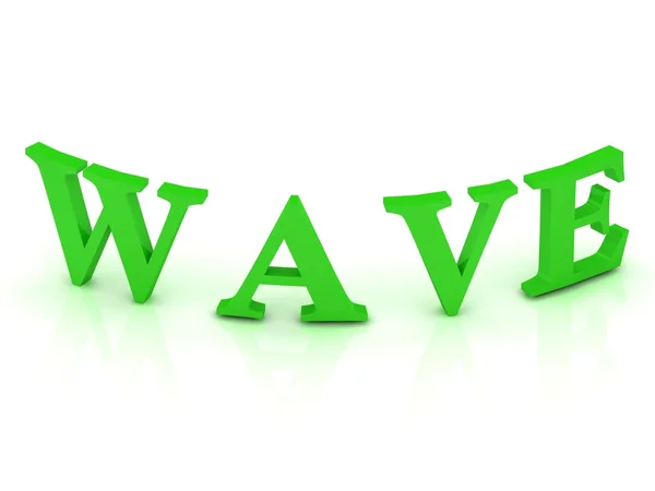 Vlna symbol s zelenými písmeny — Stock fotografie