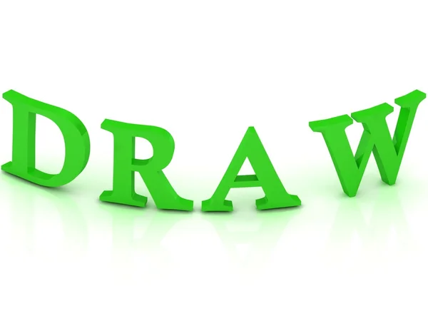 Segno DRAW con lettere verdi — Foto Stock