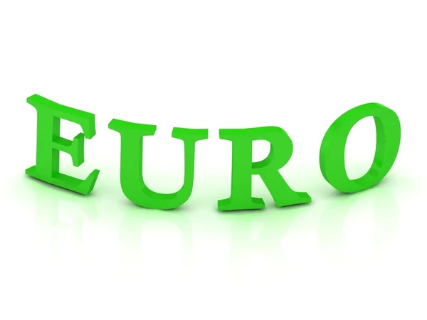 Assinatura EURO com letras verdes — Fotografia de Stock
