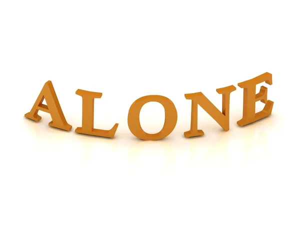 ALONE sign with orange letters — Stock Photo, Image