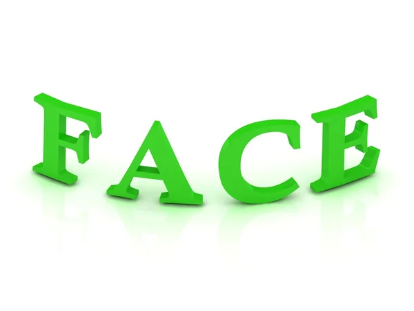 Знак "Лицо" зелеными буквами — стоковое фото