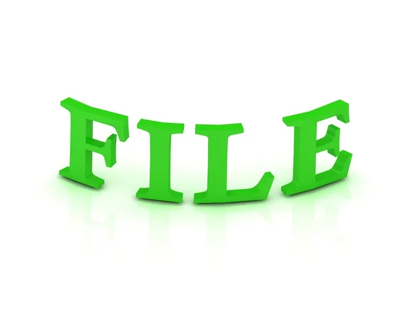 Sinal de arquivo com letras verdes — Fotografia de Stock