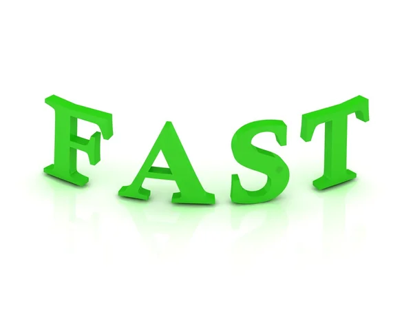Знак FAST с зелеными буквами — стоковое фото