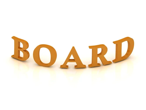 Raad van bestuur teken met oranje letters — Stockfoto
