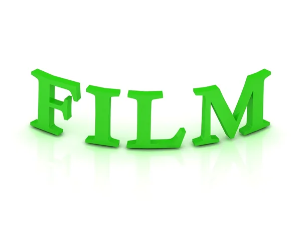Film symbol s zelenými písmeny — Stock fotografie