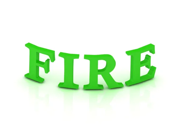 Požární znamení s zelenými písmeny — Stock fotografie