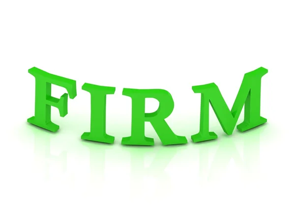 Firma FIRM con lettere verdi — Foto Stock
