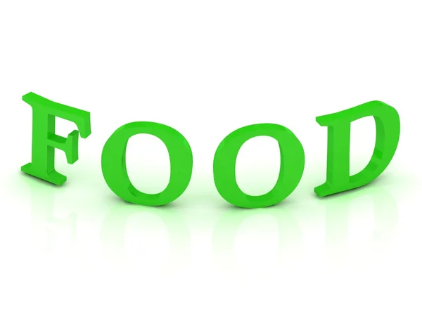 Znak żywności z zielone litery — Zdjęcie stockowe