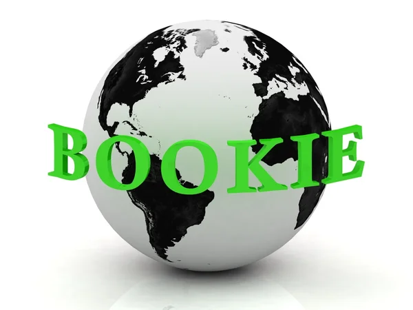 BOOKIE abstraction inscription around earth — Stock Photo, Image