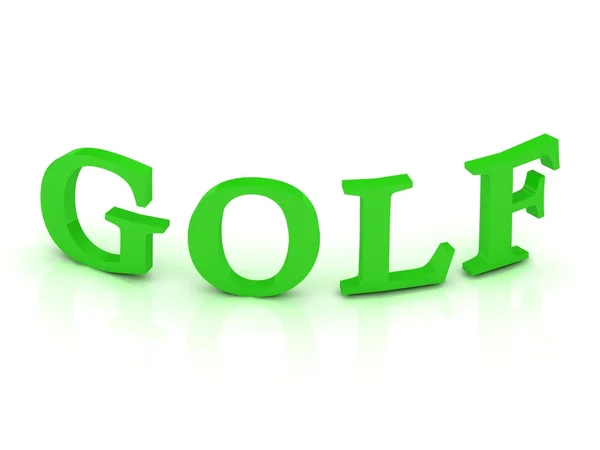 Golf tecken med gröna bokstäver — Stockfoto