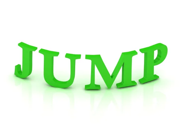 Sinal JUMP com letras verdes — Fotografia de Stock