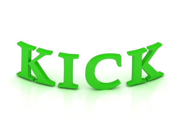 Знак KICK с зелеными буквами — стоковое фото