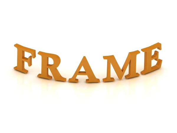 FRAME sign with orange letters — Stock Photo, Image