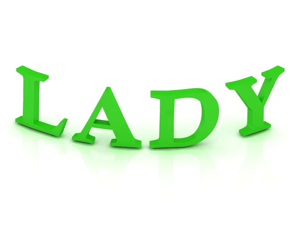 Lady işareti yeşil harflerle — Stok fotoğraf