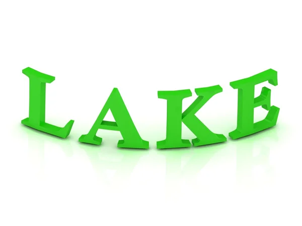 Знак LAKE зелеными буквами — стоковое фото