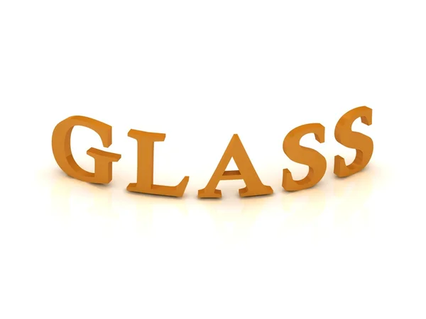 Glasschild mit orangen Buchstaben — Stockfoto