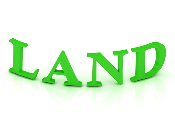 Знак LAND з зеленими літерами — стокове фото