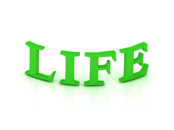 Život symbol s zelenými písmeny — Stock fotografie